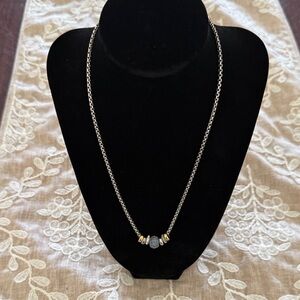 Touchstone Crystal Silver and Gold Bead Pendant Necklace - Women Jewelry